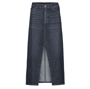 Buffalo Jeans Samantha Black Worn Denim Midi Skirt Size 27